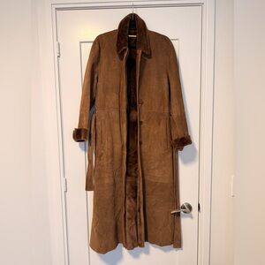 Nour Hammour Shearling Trench Coat US 2
